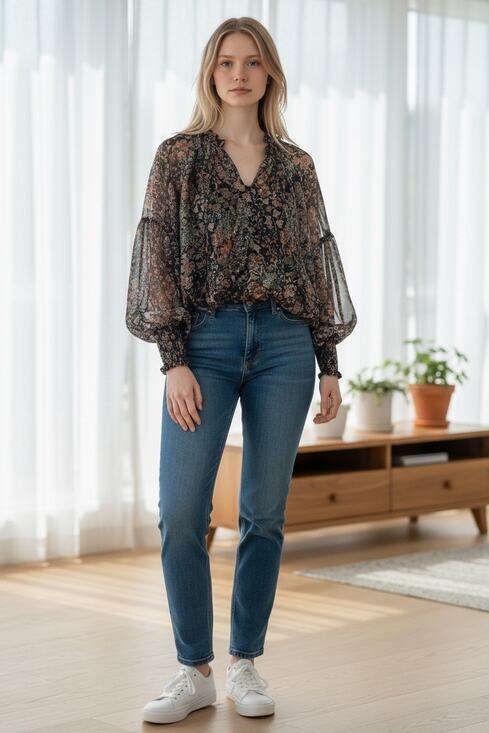 Kourt Tops - New Kourt floral long sleeve blouse size small